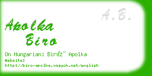 apolka biro business card